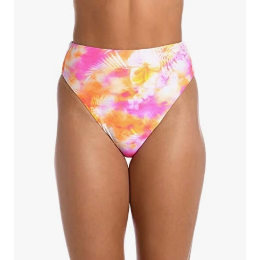 NWT Hobie Womens High Waist Bikini Swim Bottom Knockout Pink Floral  Medium